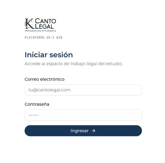 Public platform sign-in screen. Empty fields; no client records.